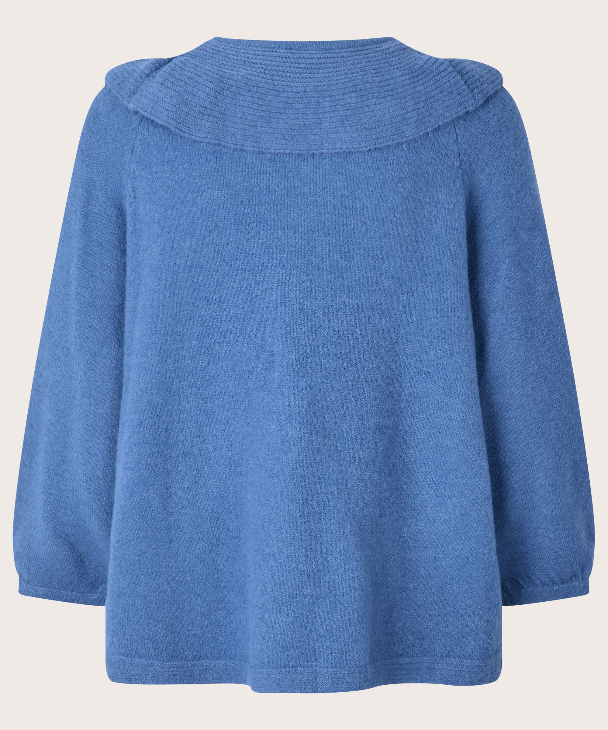 Strickpullover mit geripptem Kragen, Federal Blue