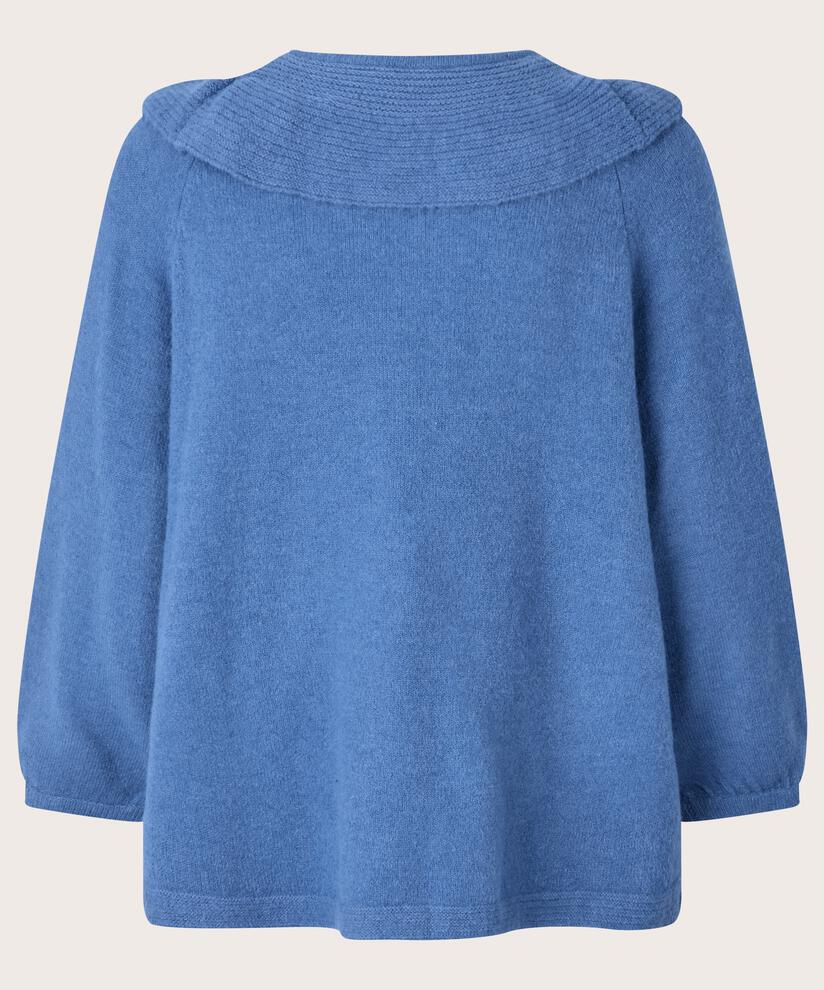 Strickpullover mit geripptem Kragen, Federal Blue