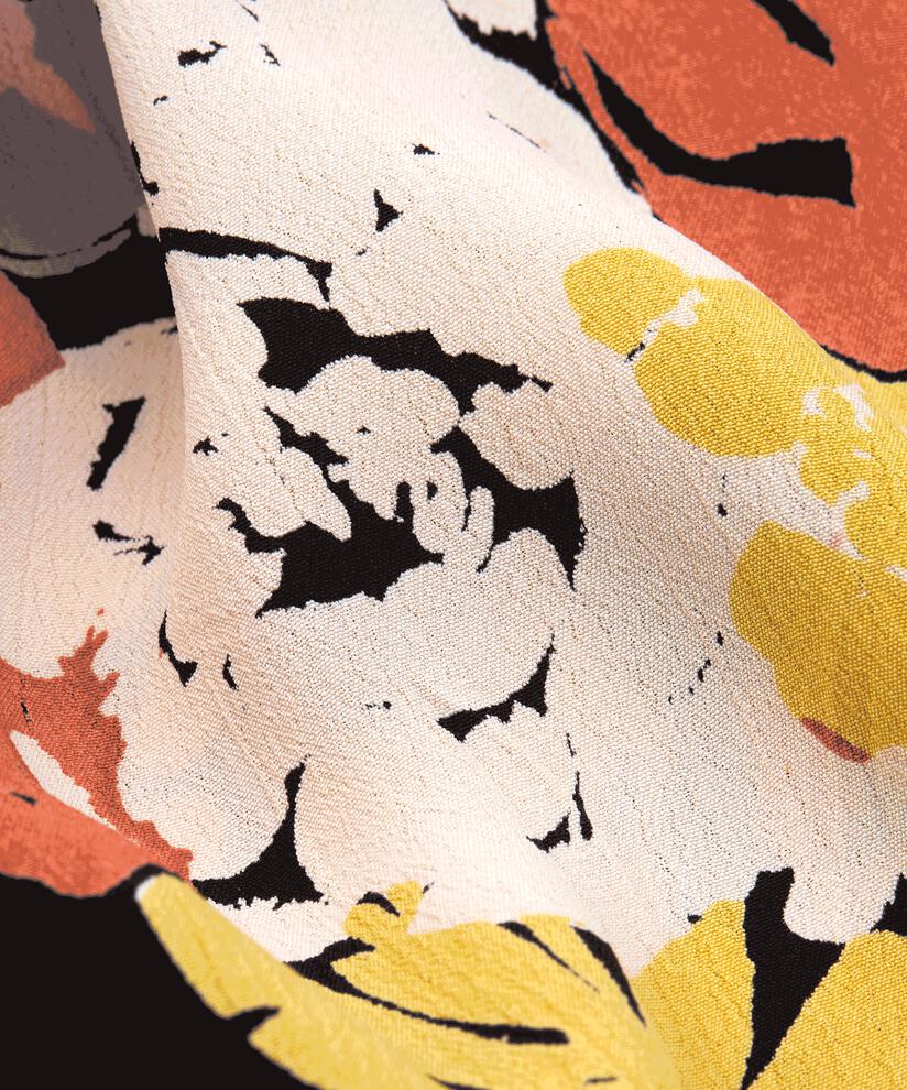 Viskosehemdbluse mit Blumendruck, Oil Yellow