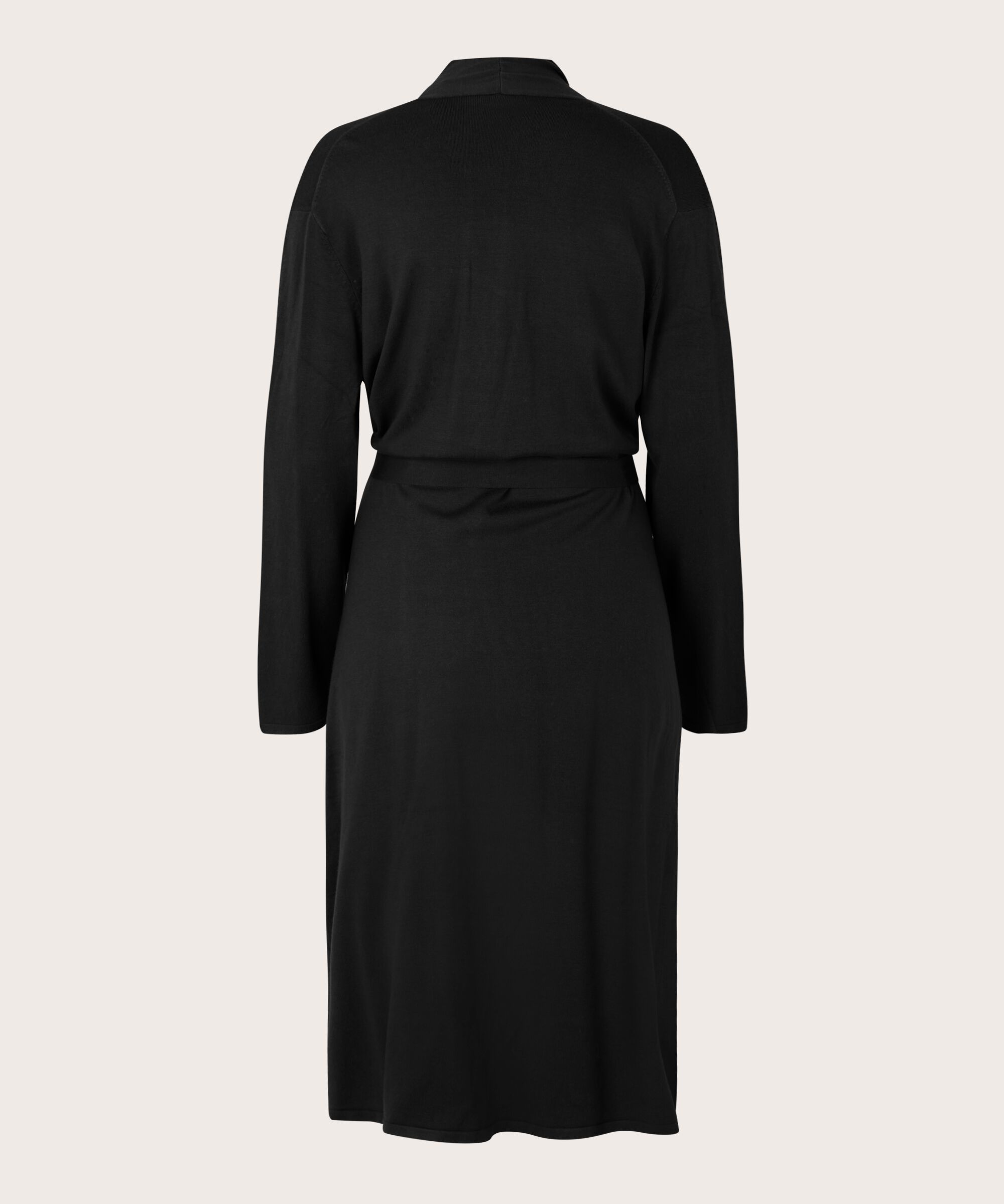 langer Cardigan mit Gürtel, Black