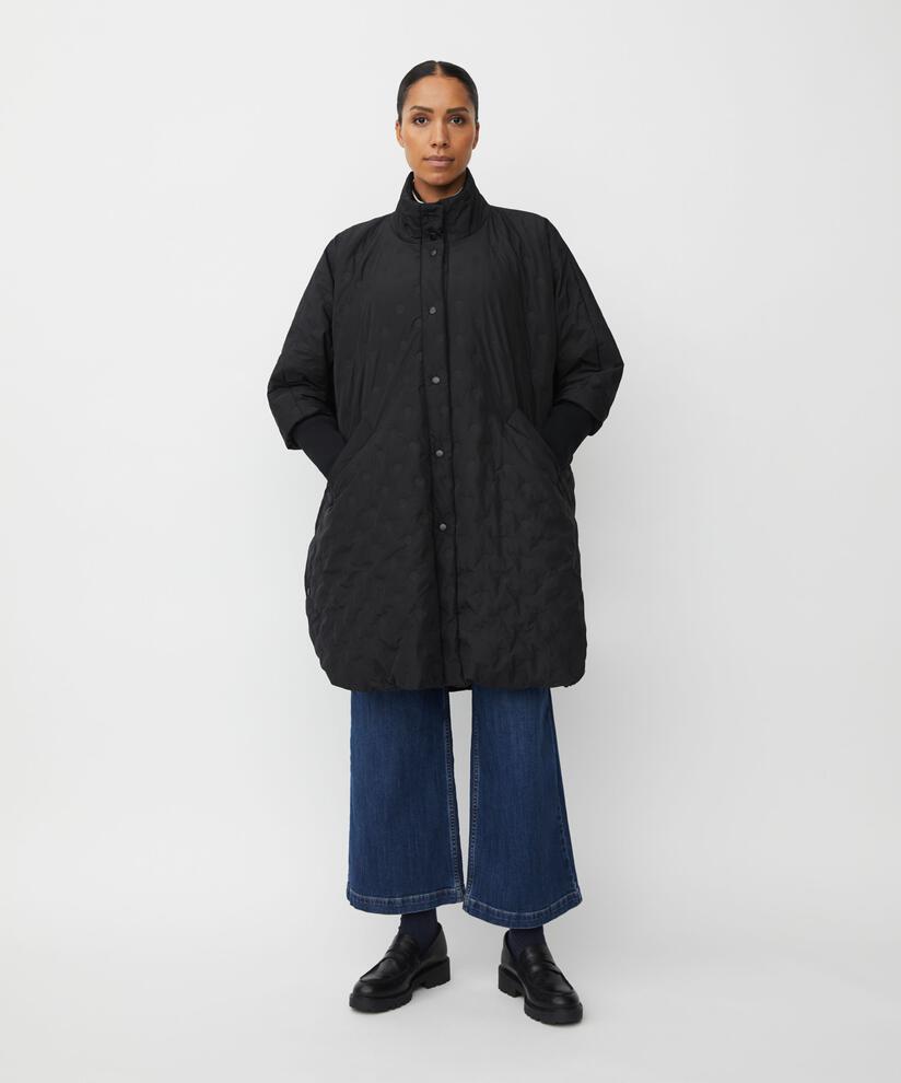 Übergangsmantel mit Knopfverschluss, Black