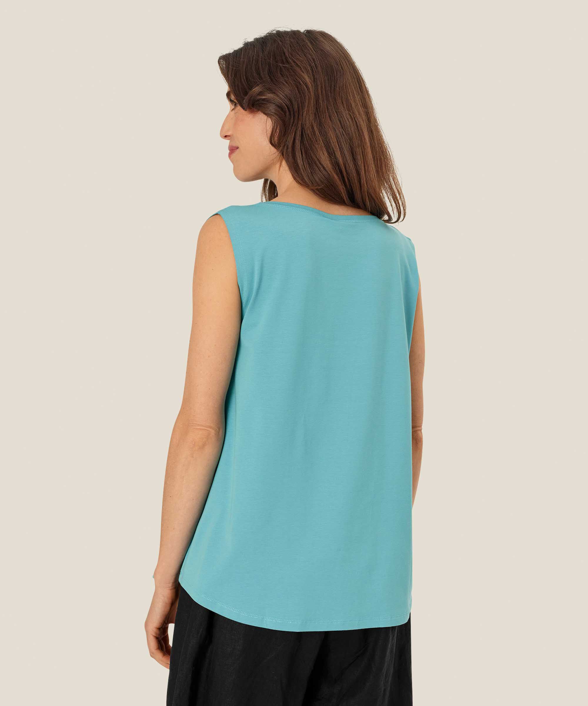 Ärmelloses Jersey-top, Aqua