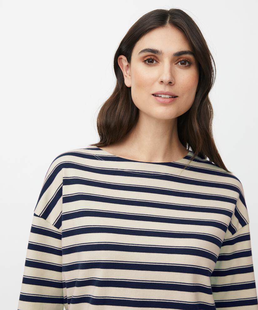 Gestreiftes Jersey-top Mit Rundhalsausschnitt, Navy Blazer