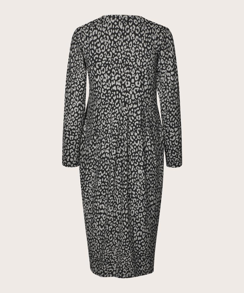 gemustertes Tulpenkleid mit langen Ärmeln, Steel Grey