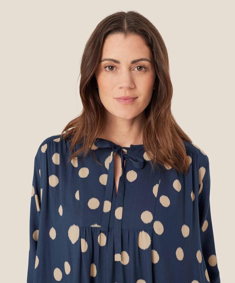 Kleid mit Bindebändern am Hals und Eingrifftaschen, Moonlit Ocean