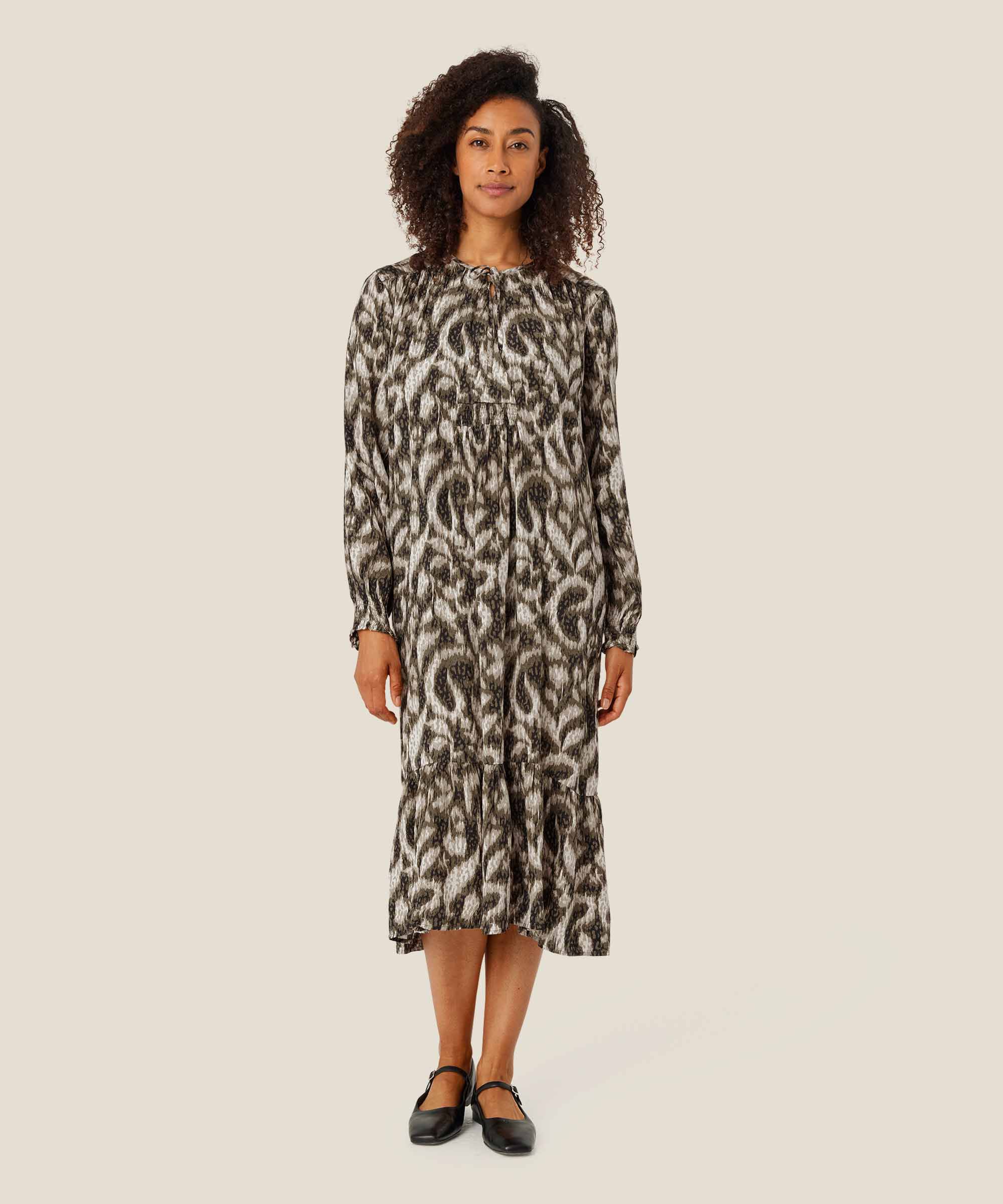 Viskosekleid mit Bindebändern am Hals, Sea Turtle