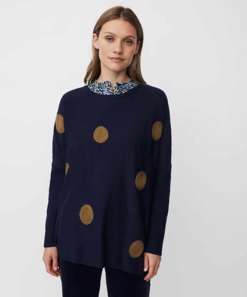 Oversize-pullover Mit Schmalen Ärmeln, Navy Blazer