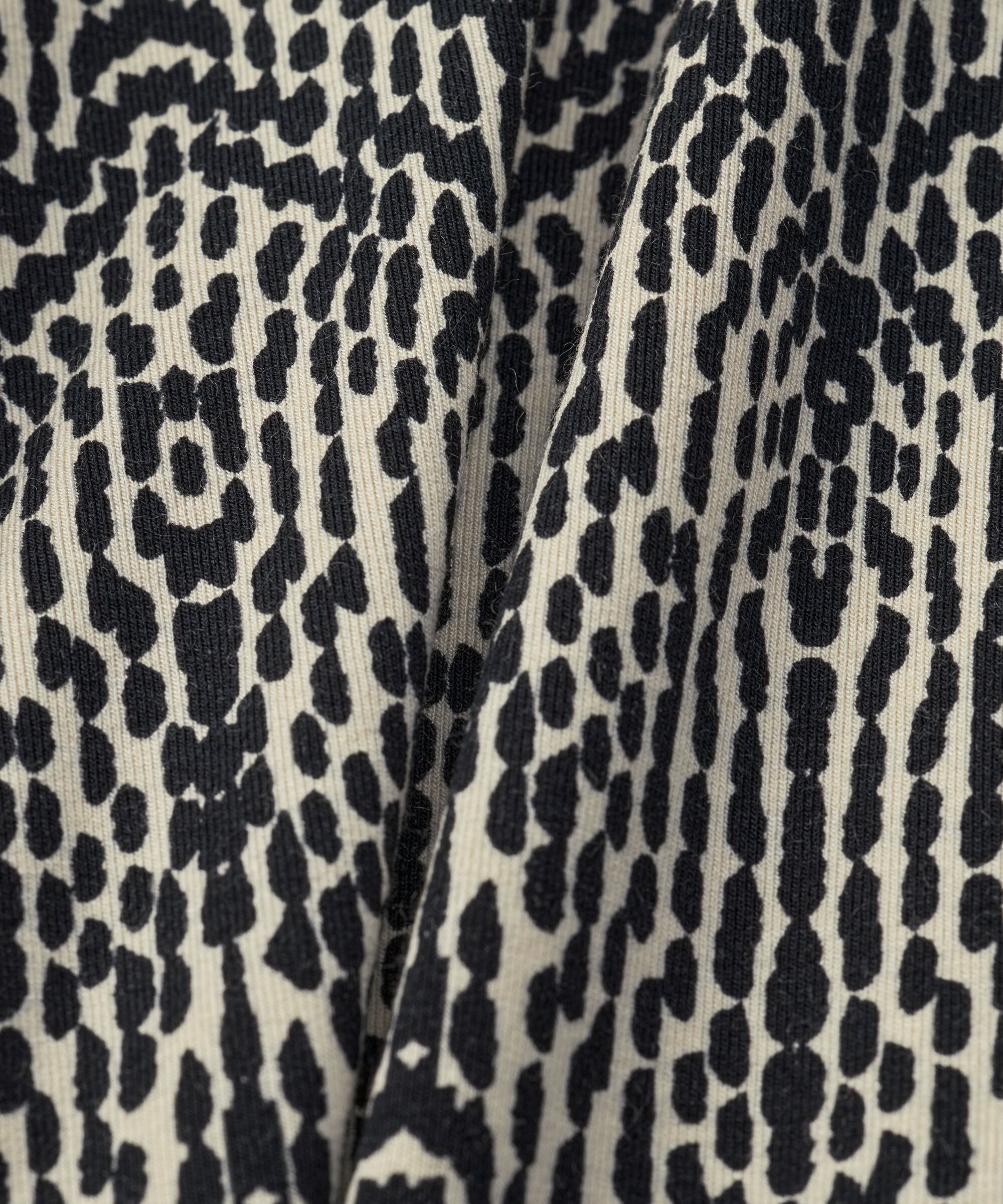 gemustertes Tulpenkleid mit langen Ärmeln, Black