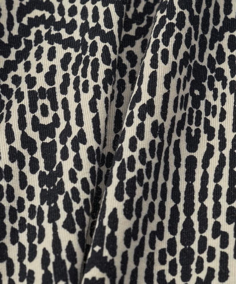 gemustertes Tulpenkleid mit langen Ärmeln, Black