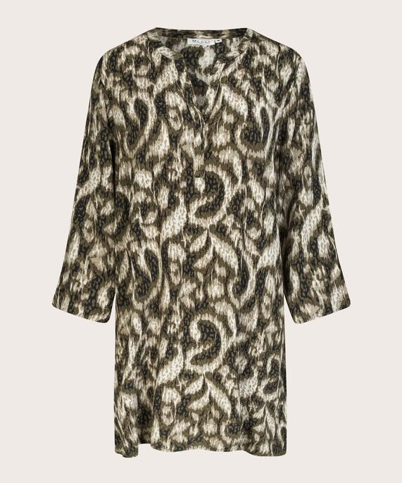 Bedruckte Viskose-tunika Mit Dreiviertelärmeln, Sea Turtle