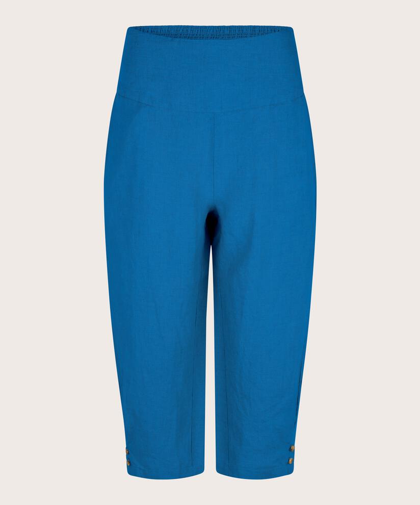 Leinenhose mit breitem, gesmoktem Gummizug hinten, Nebulas Blue