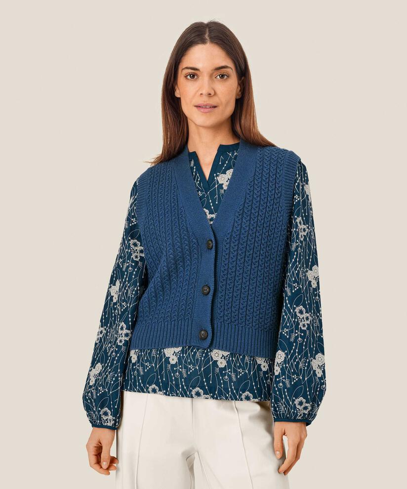 kurze Weste mit Strickmuster und Knöpfen, Sargasso Sea
