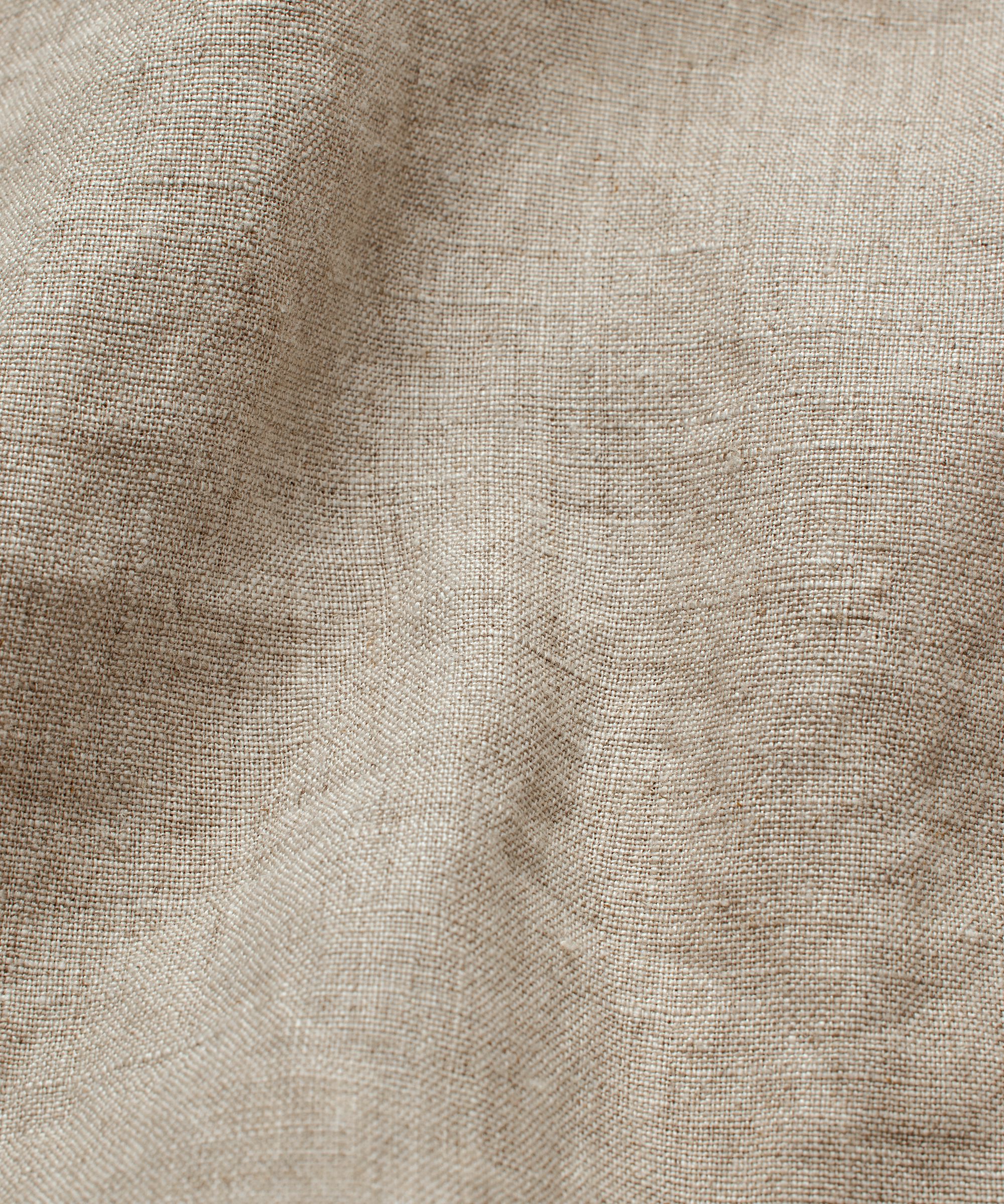 Leinenhose mit genähten Bügelfalten und elastischem Bund, Natural