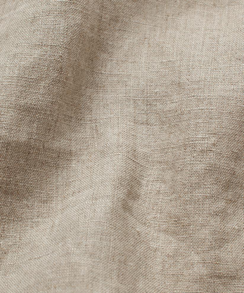 Leinenhose mit genähten Bügelfalten und elastischem Bund, Natural