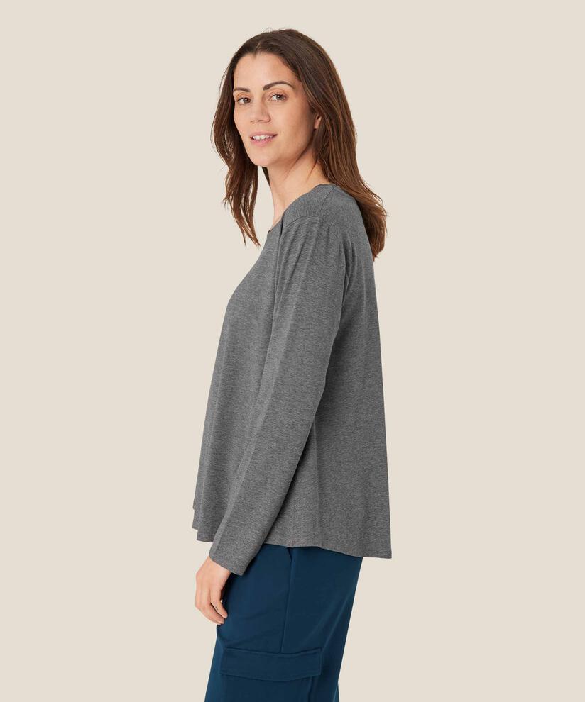 Shirt Mit Rundem Hals, D. Grey mel.