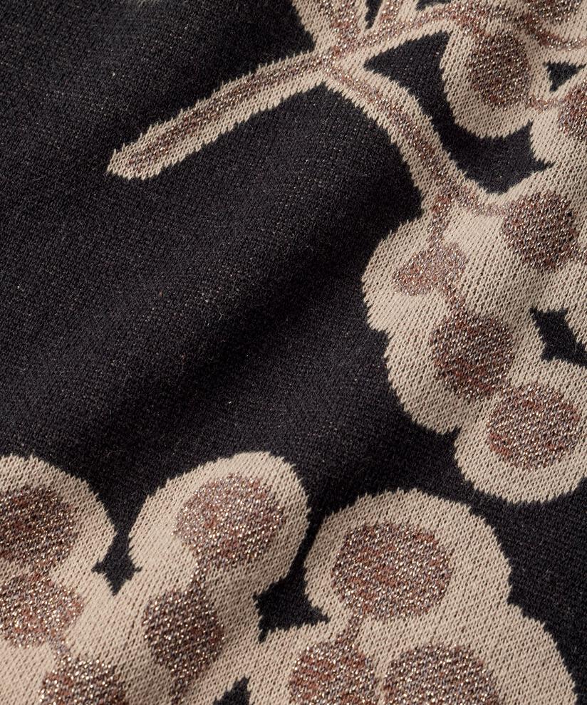 Pullover mit eingewebtem Blumenmuster, Black