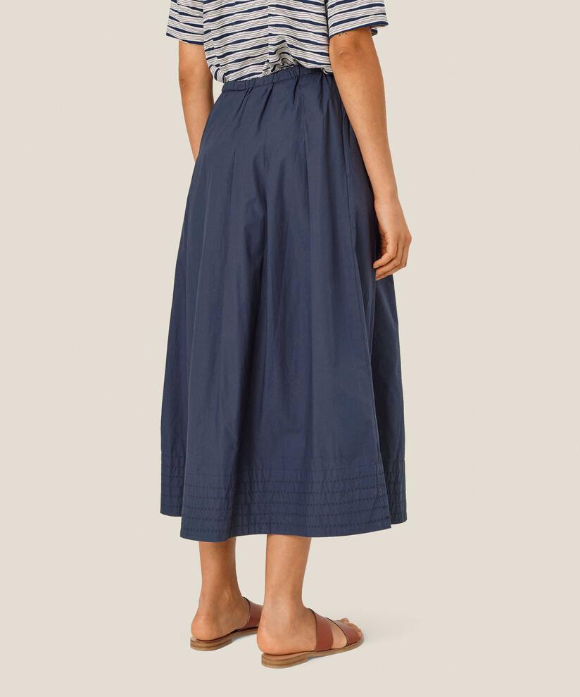 Baumwollrock mit elastischem Bund und Eingrifftaschen, Mood Indigo