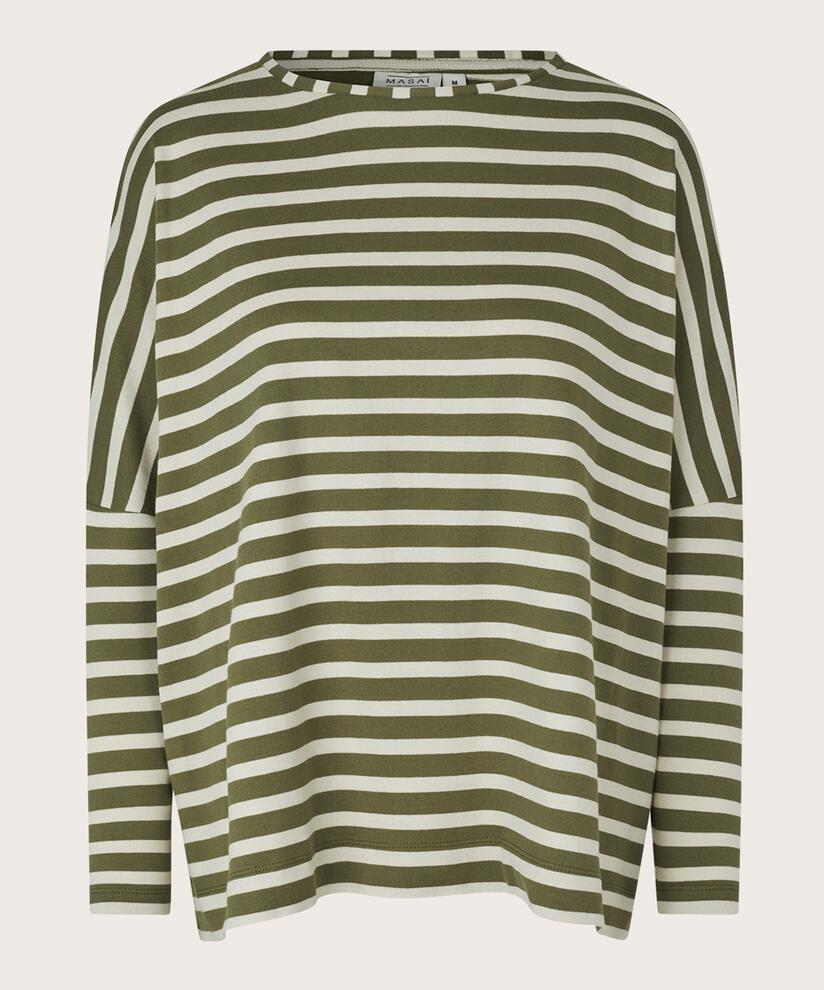 Oversize Jersey-top Mit Schmalen Ärmeln, D. Lichen Green