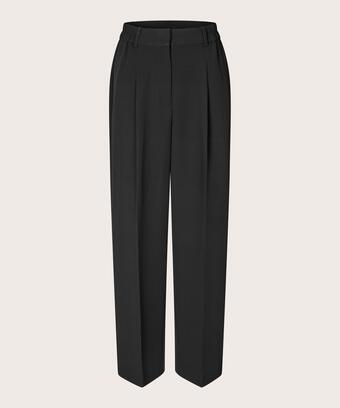 lange klassische Hose mit Bügelfalten, Black