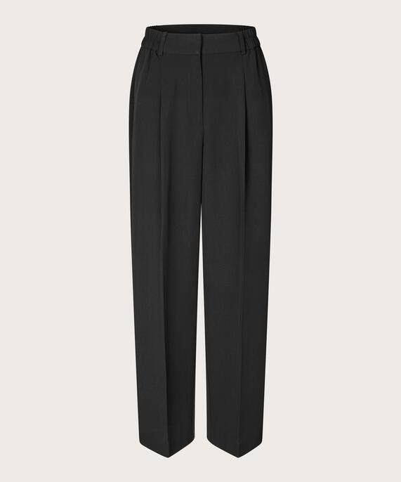 lange klassische Hose mit Bügelfalten, Black