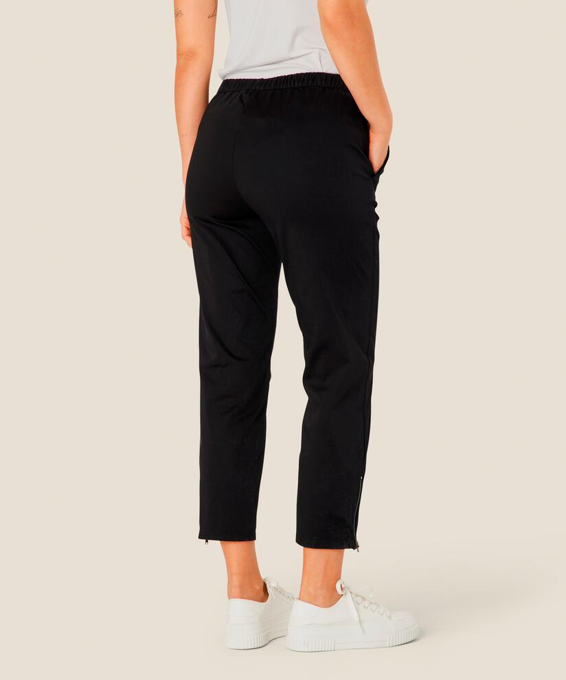 Knöchellange Hose Aus Baumwollstretch, Black