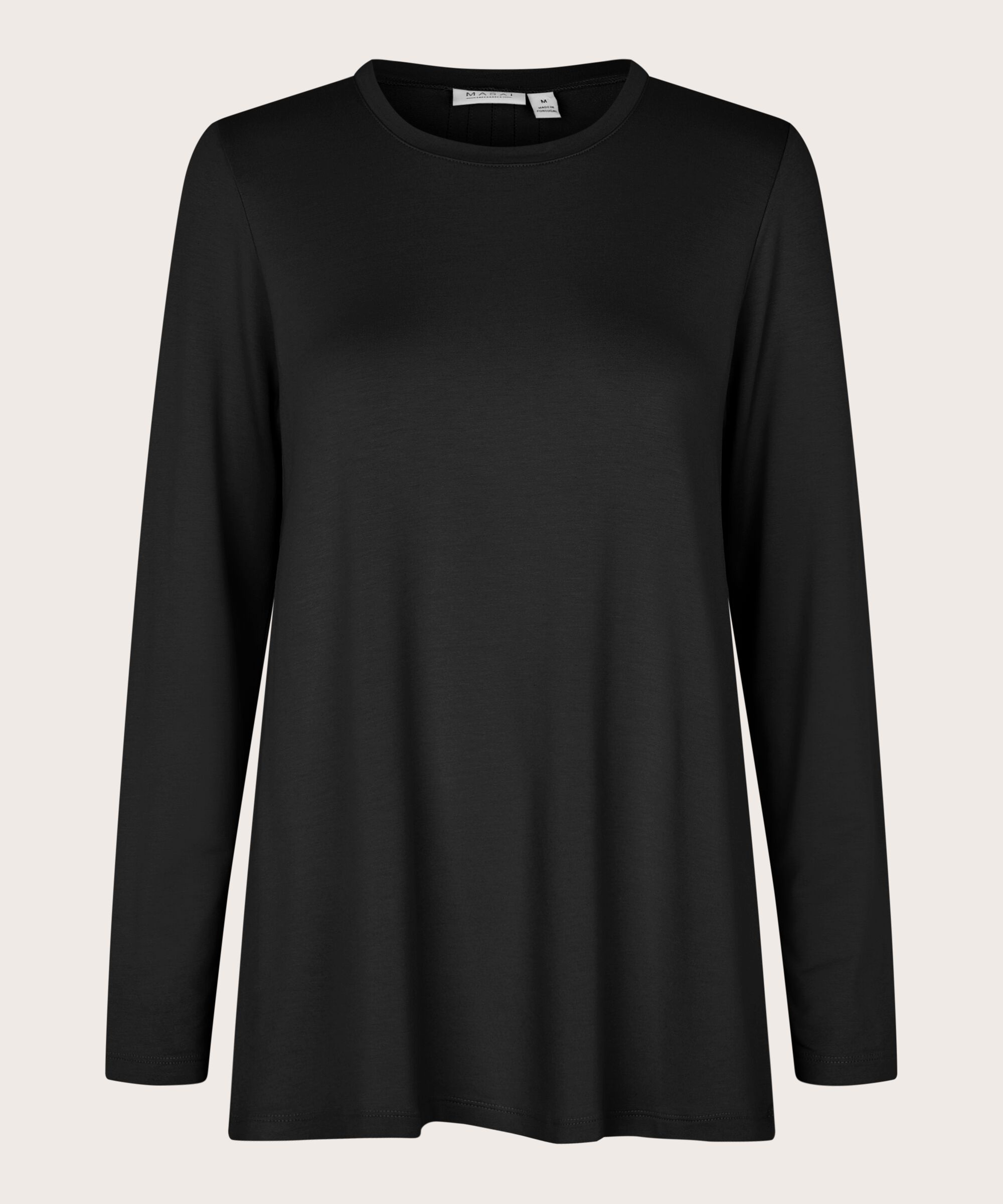 Jersey-Top mit Falten auf der Rückseite, Black