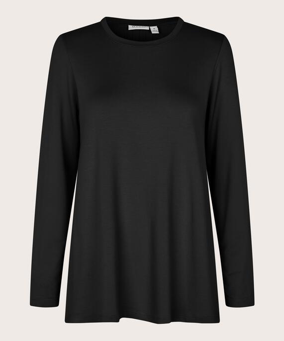 Jersey-Top mit Falten auf der Rückseite, Black