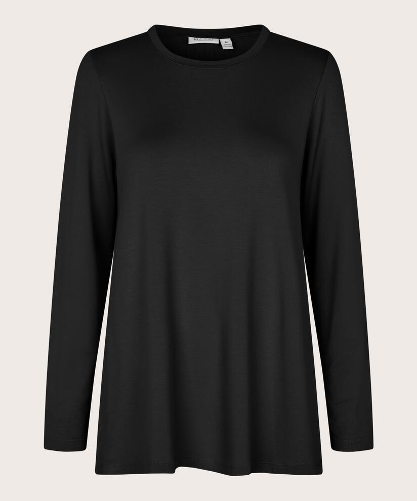 Jersey-Top mit Falten auf der Rückseite, Black