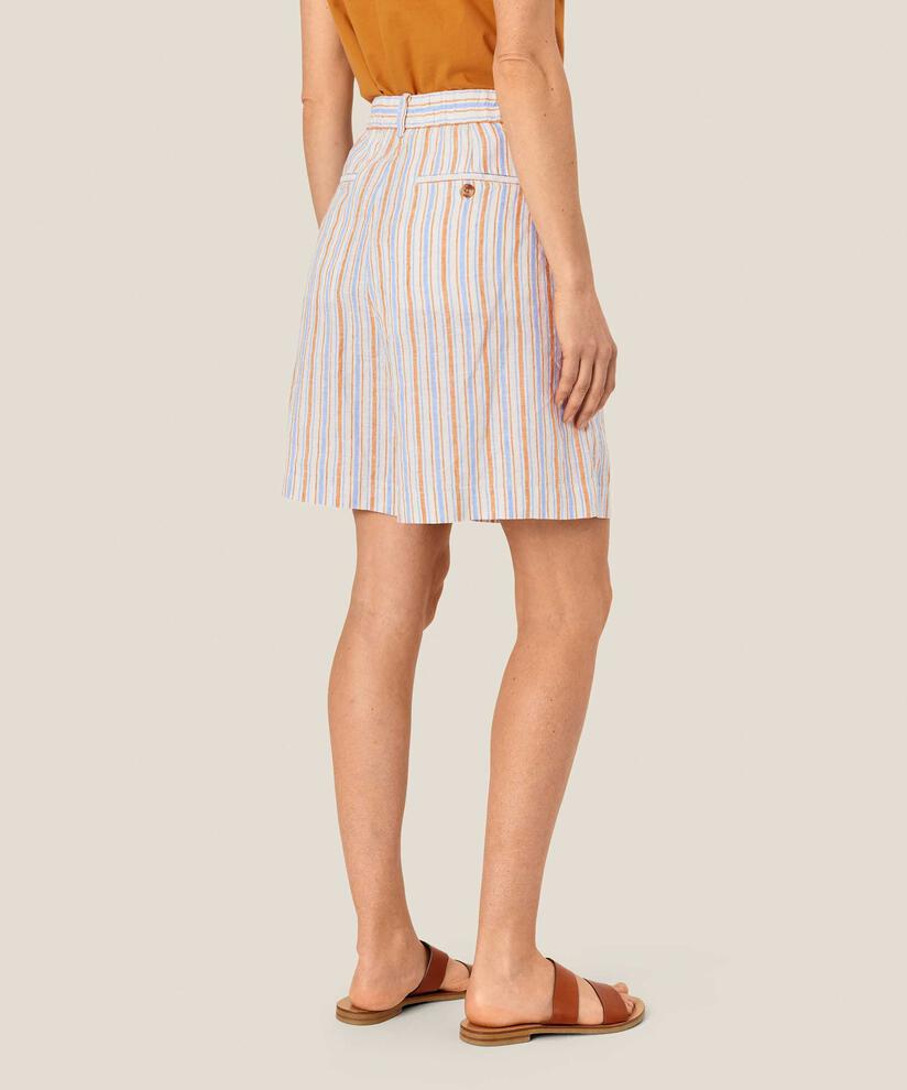 gestreifte Leinenshorts mit Gummizug auf der Rückseite, Inca Gold