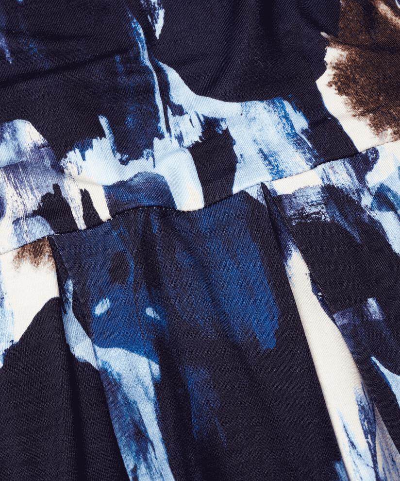 gemustertes Tulpenkleid mit langen Ärmeln, Maritime Blue