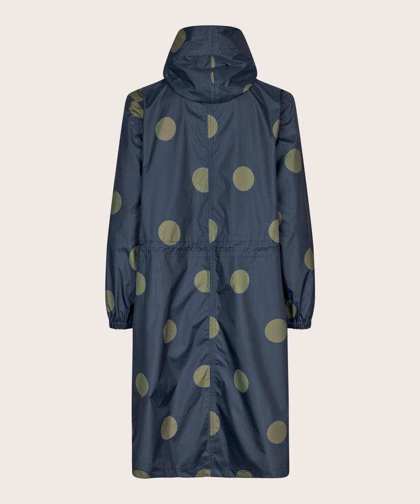 gepunktete Regenjacke mit Kapuze und Taschen, Mood Indigo