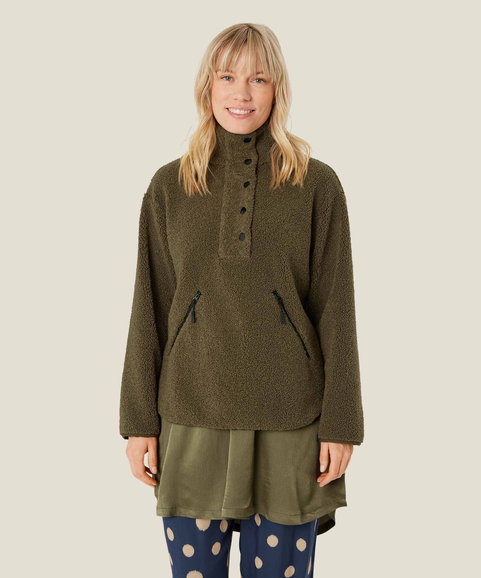 Teddyfleecepullover mit Reißverschluss, Sea Turtle