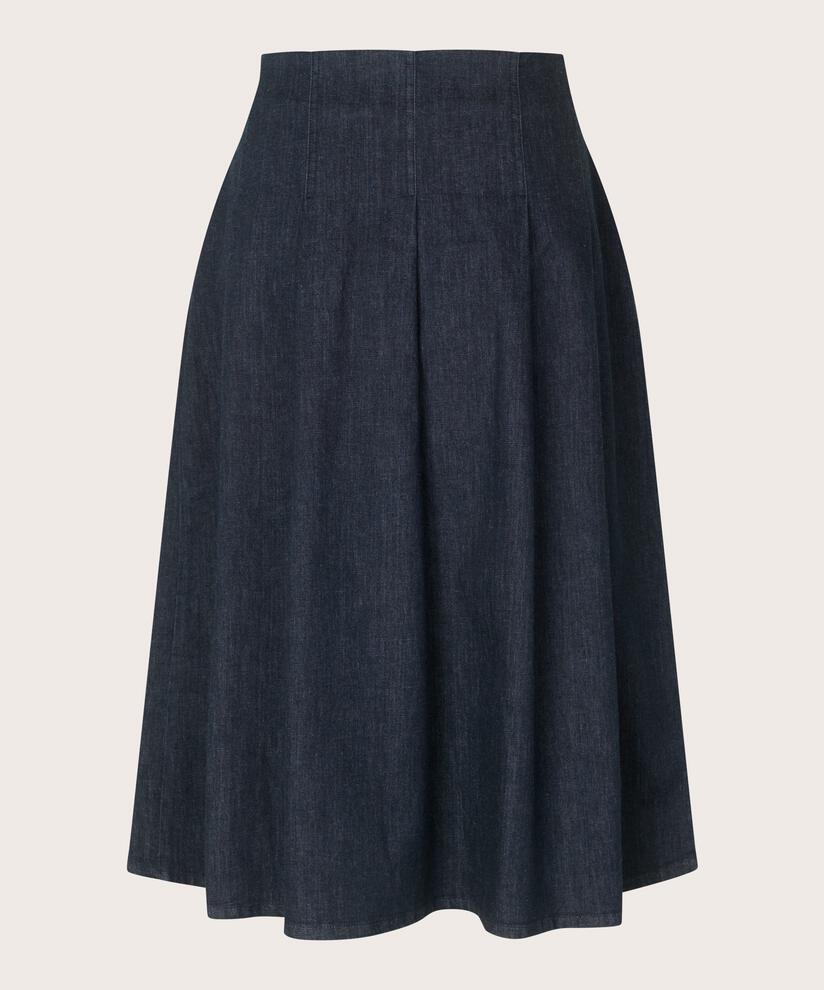 Denimrock mit Falten, Dark Denim