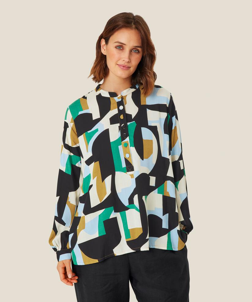 Viskosebluse Mit Knopfleiste, Greenlake