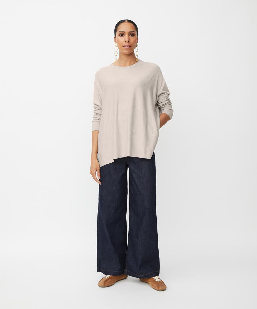 Oversize-pullover Mit Schmalen Ärmeln, L beige mel