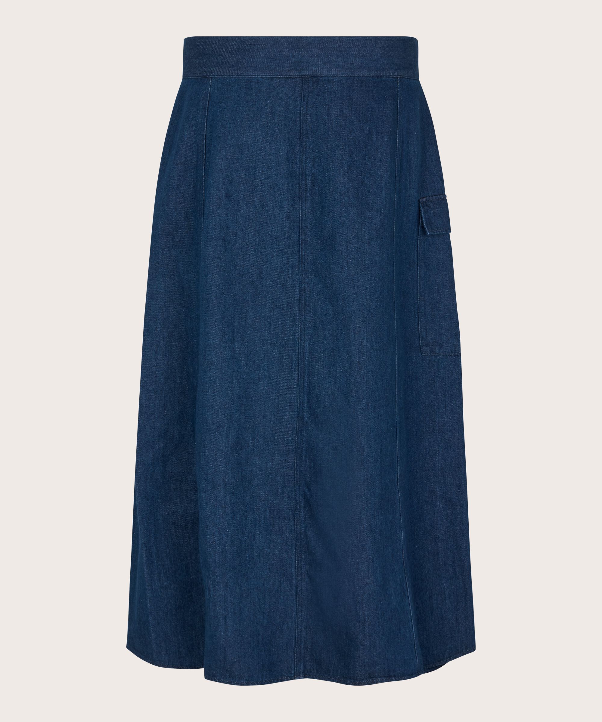 Jeansrock mit Gürtel und Wickeleffekt, Dark Denim