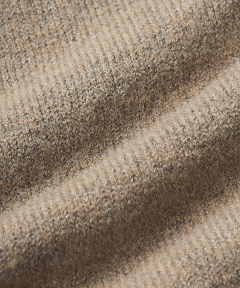 Strickpullover mit Kragen und Knöpfen, Mink melange