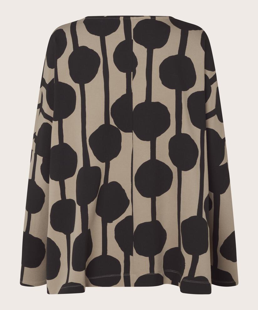 Oversize Jersey-Top mit schmalen Ärmeln, Roast Cashew