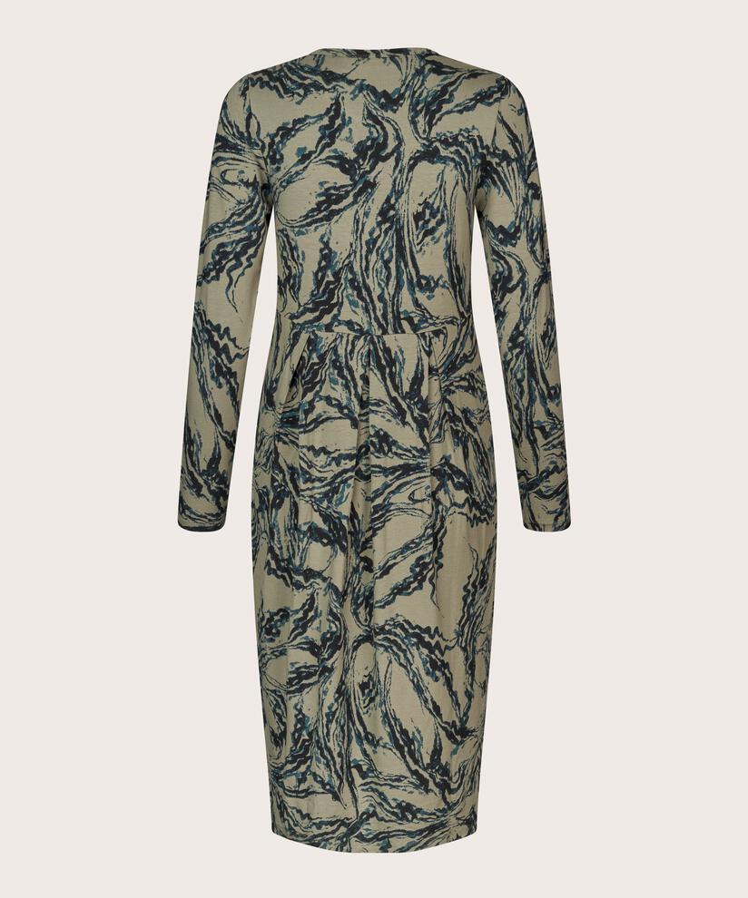 Tulpenkleid mit Reißverschluss am Hals, Vetiver