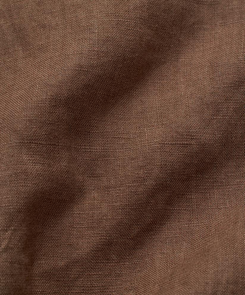 Gerade Leinenhose mit gesmokter Rückseite, Chestnut