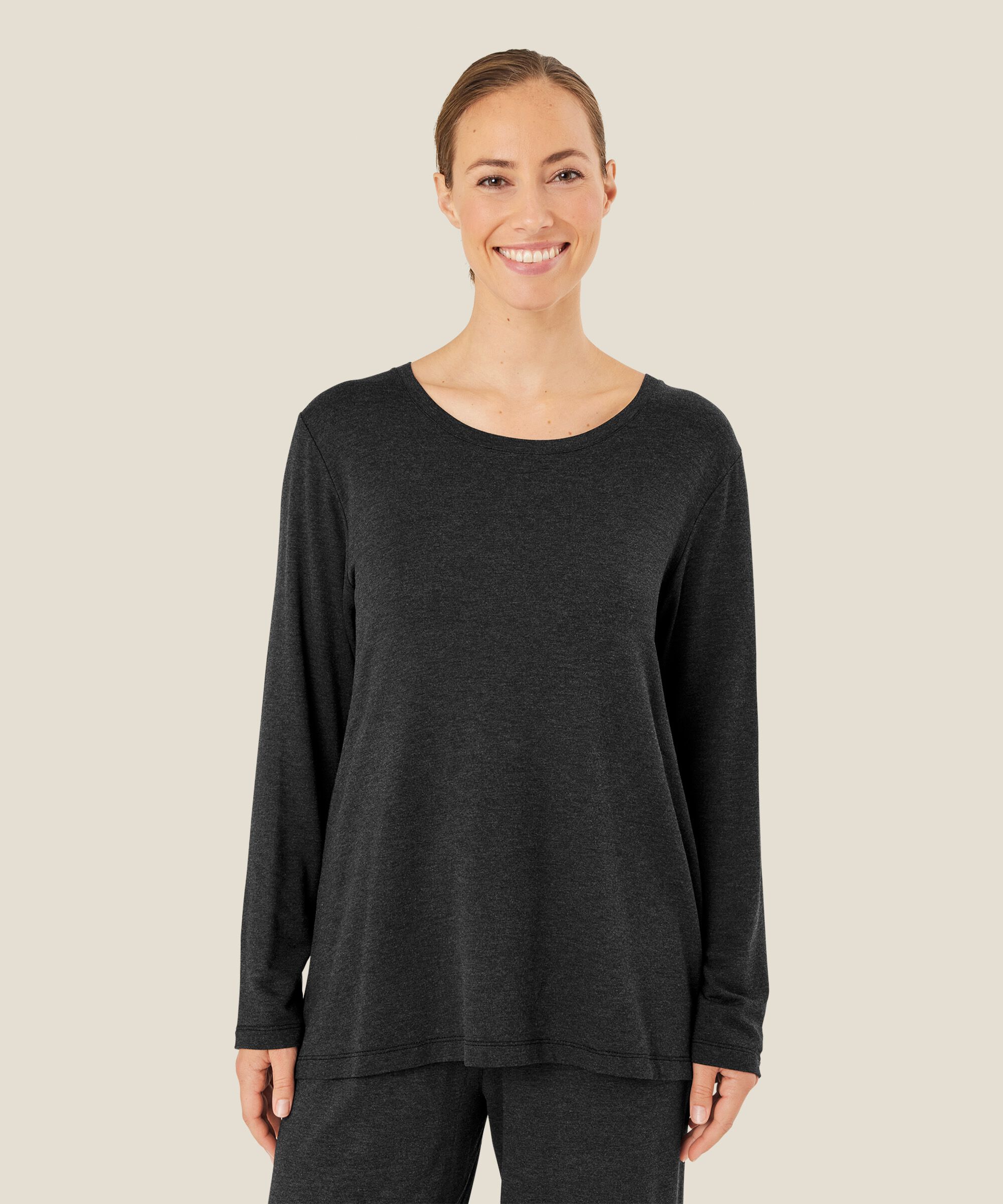 Jersey-Top mit Falten auf der Rückseite, D. Grey mel.