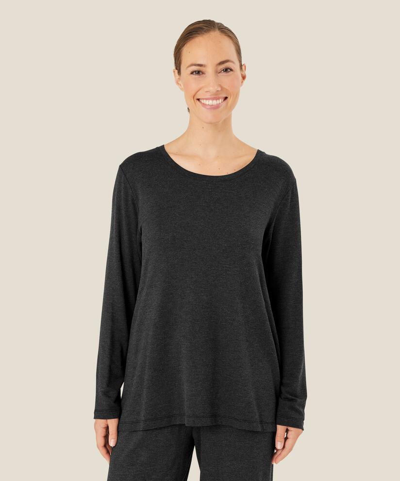 Jersey-Top mit Falten auf der Rückseite, D. Grey mel.