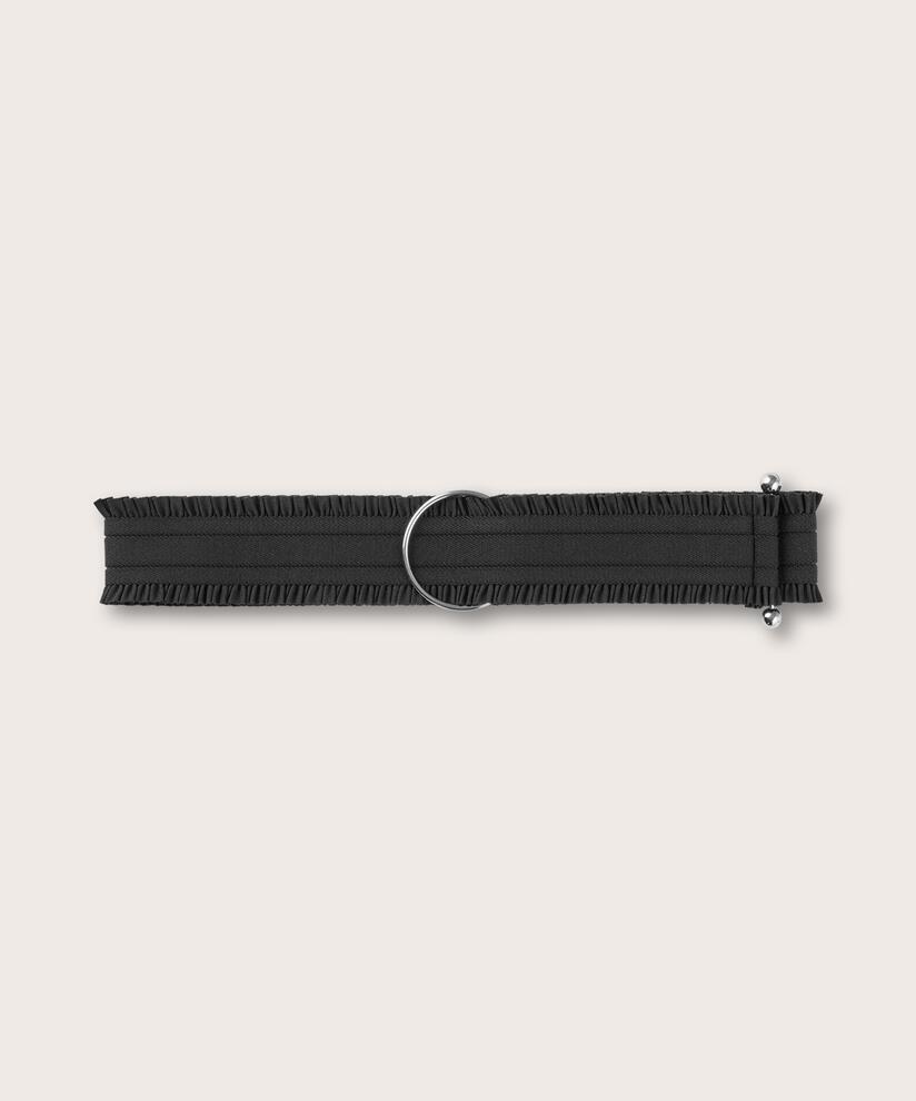 elastischer Gürtel mit silberner Schnalle, Black