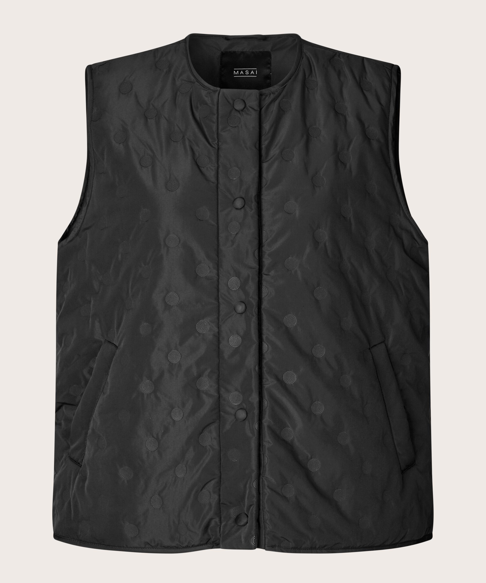 Steppweste mit Druckknopfverschluss, Black