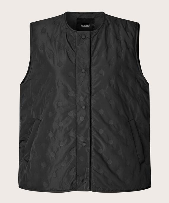 Steppweste mit Druckknopfverschluss, Black