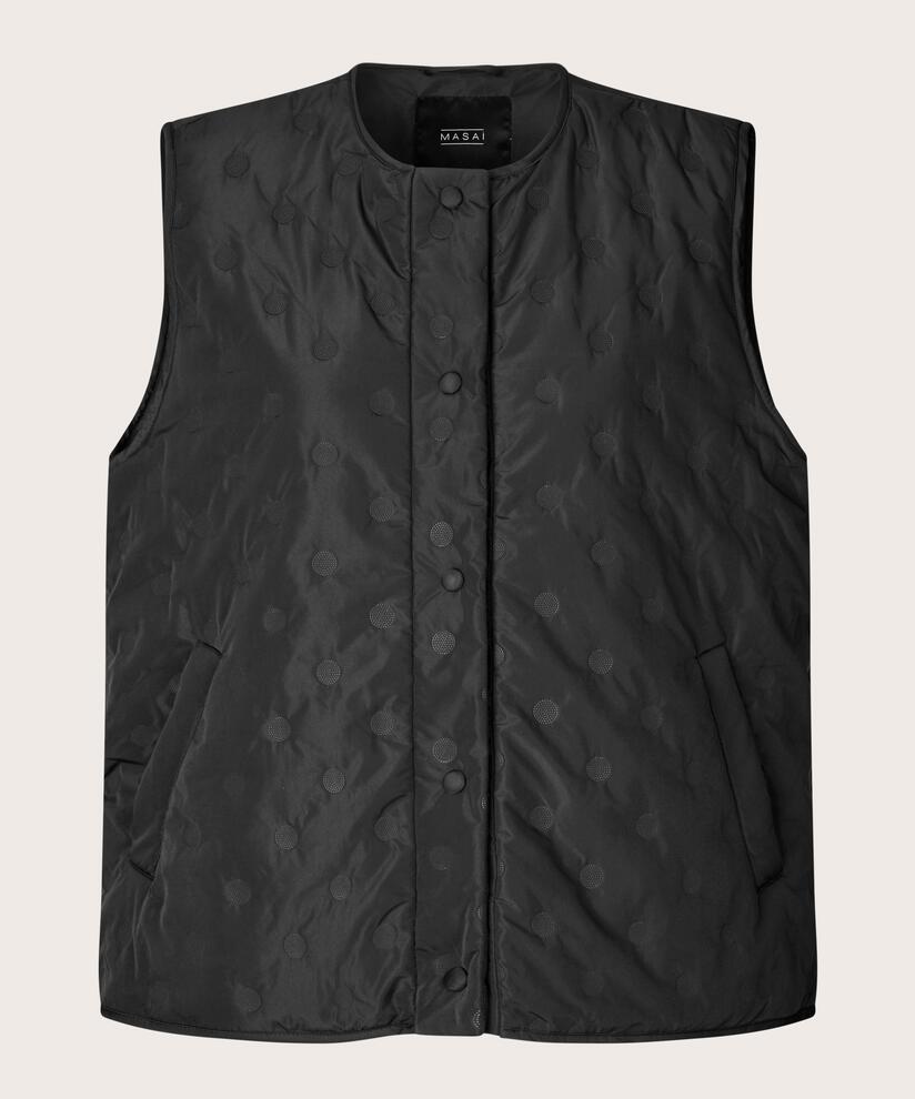 Steppweste mit Druckknopfverschluss, Black