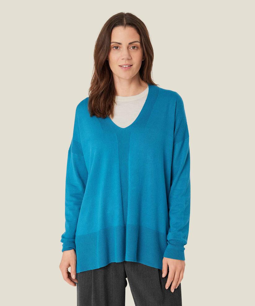 Strickpullover mit Rippdetails, Celestial