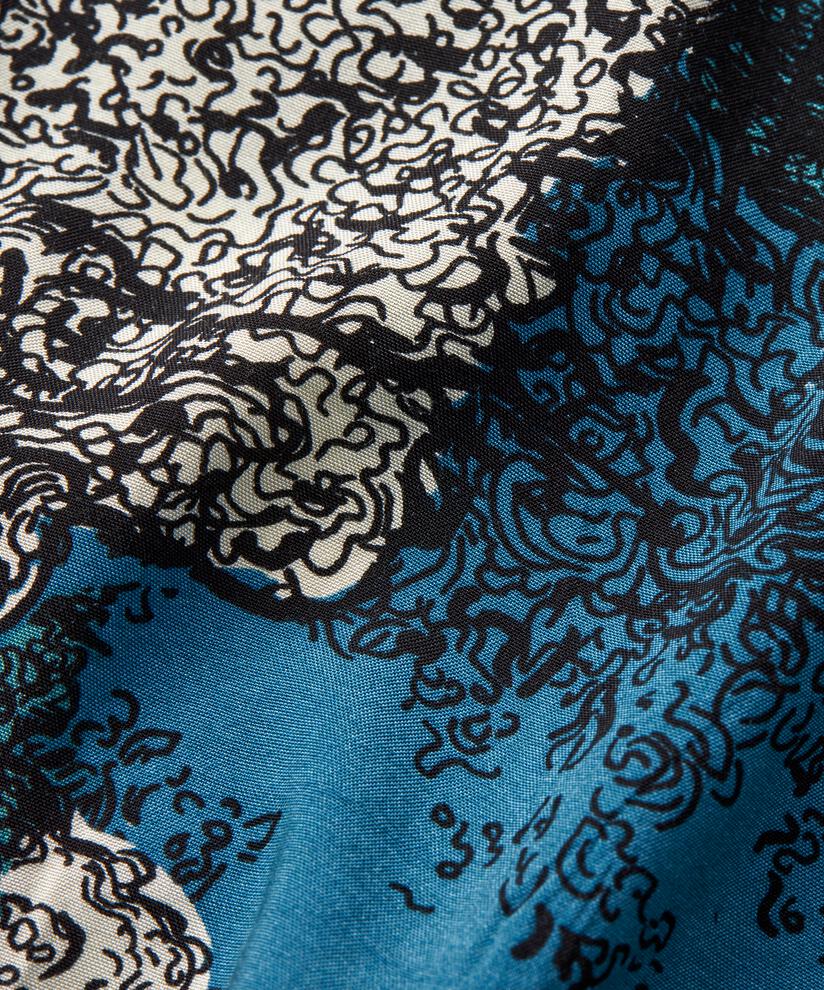 Bedruckte Viskose-Tunika mit Eingrifftaschen, Celestial