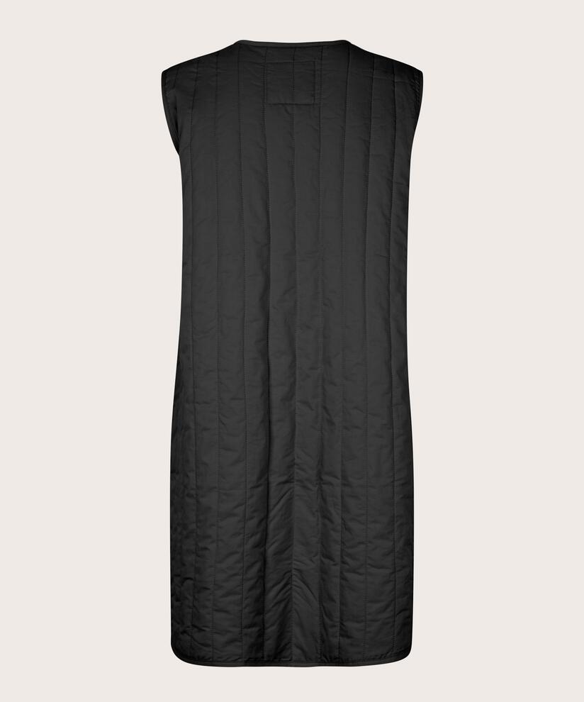 Steppweste mit Rundhalsausschnitt, Black