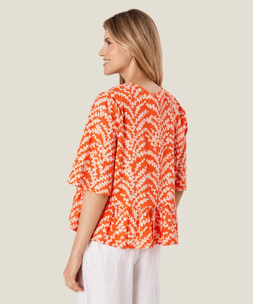 Orange Bluse mit Muster, Tigerlily